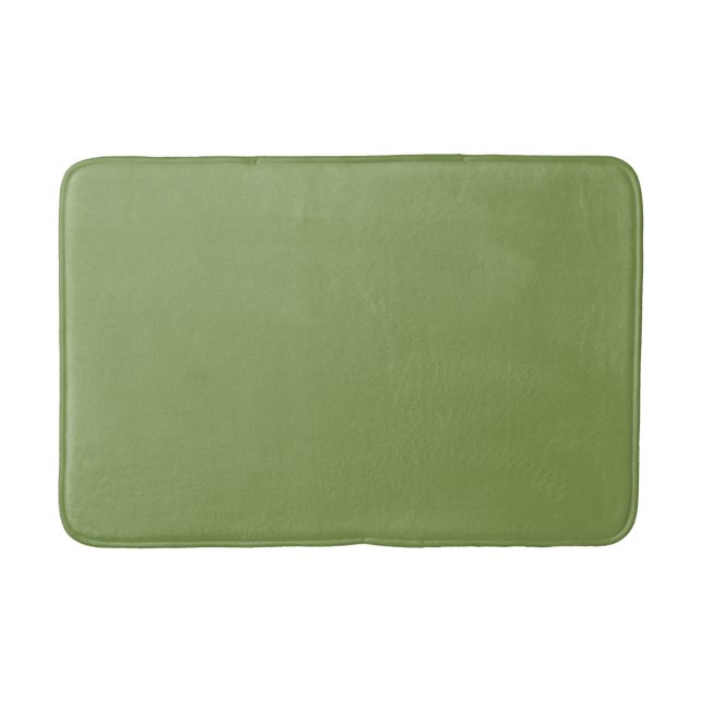 Moss Green Background Colour Decor Customise this Bath Mat (Front)