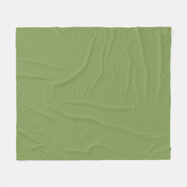 Moss Green Background Colour Decor Customise this Fleece Blanket (Front (Horizontal))