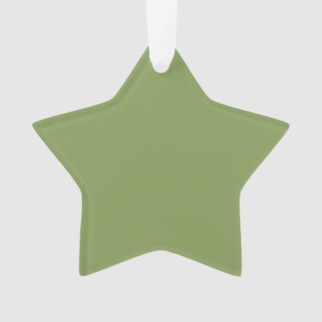 Moss Green Background Colour Decor Customise this Ornament (Front)