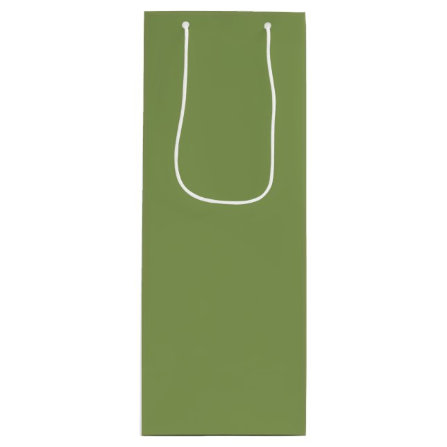Moss Green Background Colour Decor Customise this Wine Gift Bag (Front)