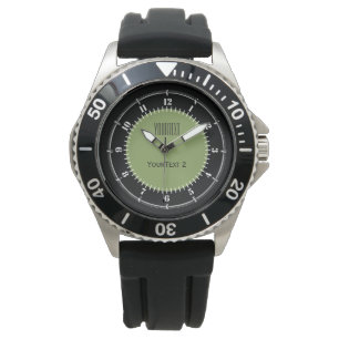 Moss Green Background Solid Colour Personalise thi Watch