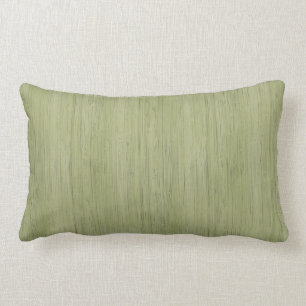 Moss Green Bamboo Wood Grain Look Lumbar Cushion