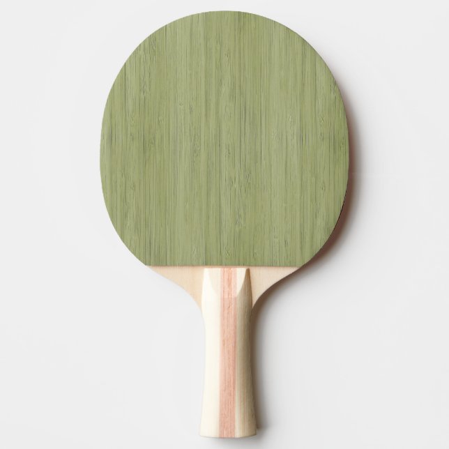 Moss Green Bamboo Wood Grain Look Ping Pong Paddle (Front)