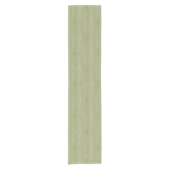 Moss Green Bamboo Wood Grain Look Short Table Runner (Front)