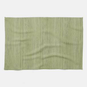 Moss Green Bamboo Wood Grain Look Tea Towel
