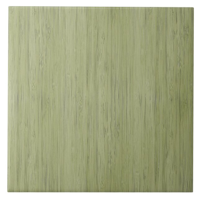 Moss Green Bamboo Wood Grain Look Tile (Front)