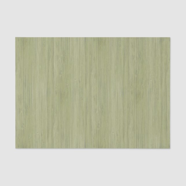 Moss Green Bamboo Wood Grain Look Tissue Paper (Front)