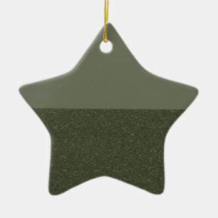 Moss Green Bottom Glitter Star Ornament (Custom)