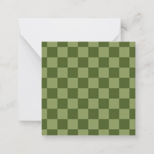 Moss Green Chequerboard Card