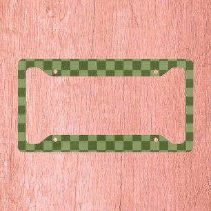 Moss Green Chequerboard Licence Plate Frame