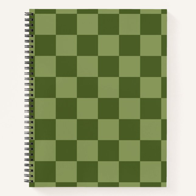 Moss Green Chequerboard Notebook (Front)