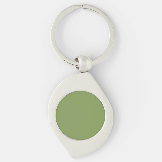 Moss Green Colour Customise this Key Ring (Front)
