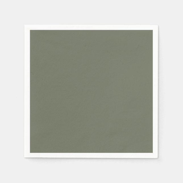 Moss Green Custom Paper Napkin (Front)