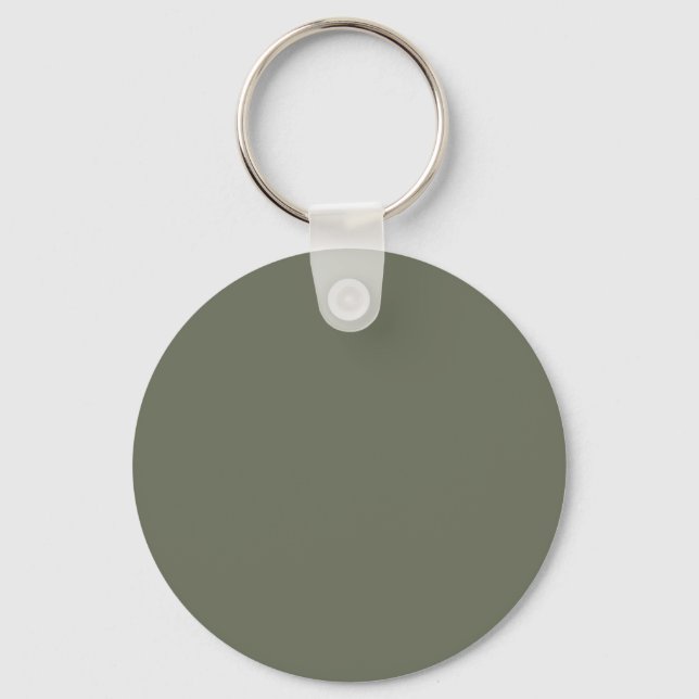 Moss Green Custom Round Keychain (Front)