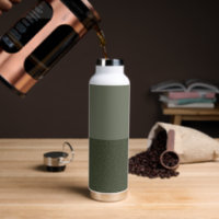 Moss Green Custom Water Bottle – Modern Split