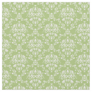 Moss Green Damask Fabric
