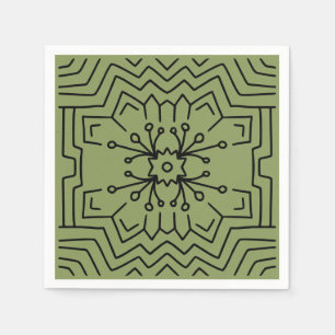 Moss green deco napkin