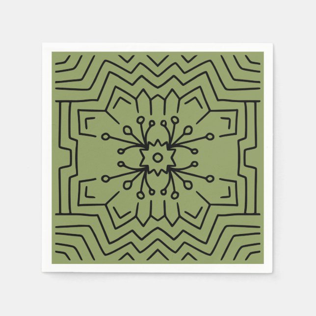 Moss green deco napkin (Front)