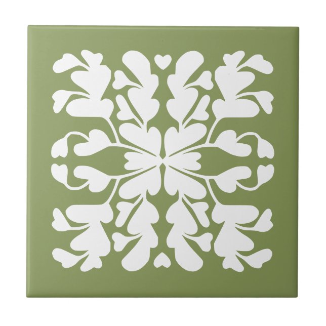 Moss green deco tile (Front)