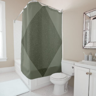 Moss Green Diamond Accent Shower Curtain