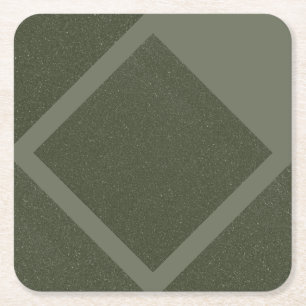 Moss Green Diamond Frame Paper Coaster