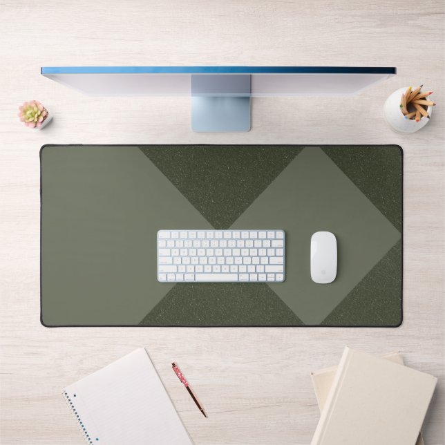 Moss Green Diamond Minimalist Desk Mat – Customise (Office 1)