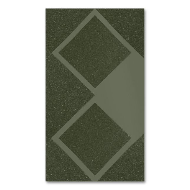 Moss Green Diamond Overlay - Business Card Magnet (Front Vertical)