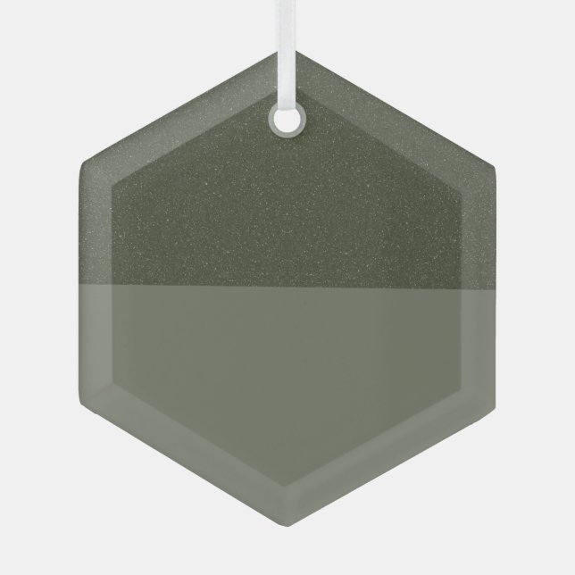 Moss Green Dual-Tone Hex Ornament – Customisable (Front)