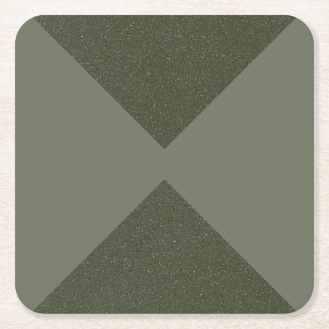 Moss Green Dual-Triangle Party - Paper Coaster (Front)