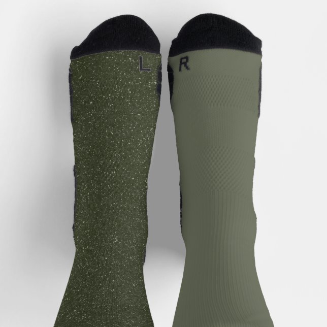 Moss Green Duo Crew Socks – Men’s Customisable (Top)