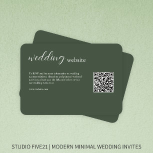Moss Green • Elegant Modern Wedding Enclosure Card