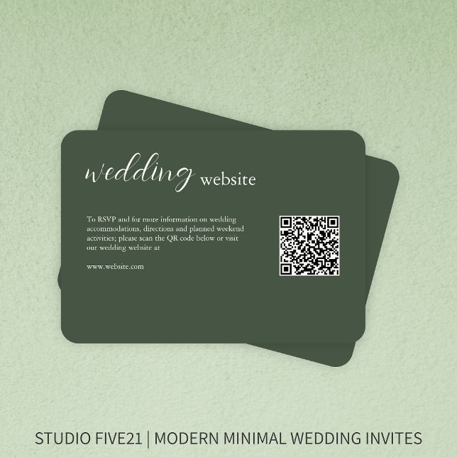 Moss Green • Elegant Modern Wedding Enclosure Card (Creator Uploaded)