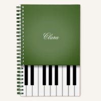 Moss Green Elegant Piano Keyboard Personalised