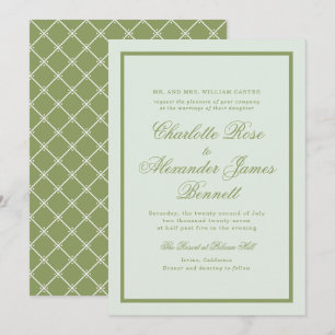 Moss Green Estate Wedding Invitation