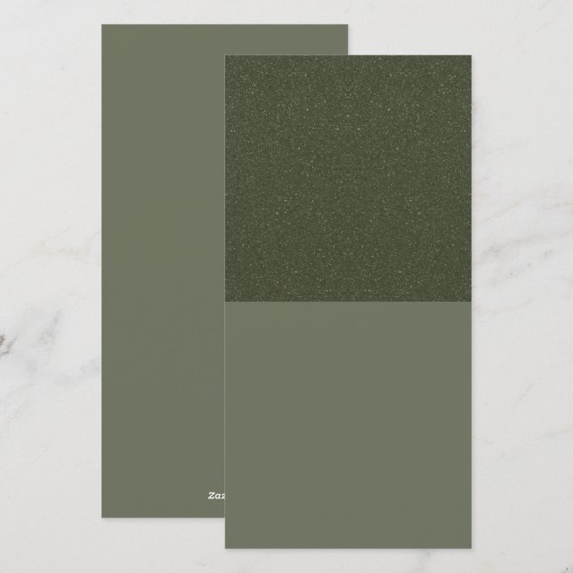 Moss Green Flat Holiday Card – Textured Top Panel (Front/Back)