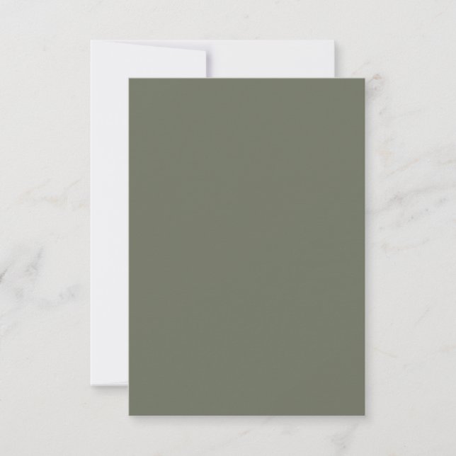 Moss Green Flat Thank You Card (Front)