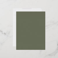 Moss Green Foil Holiday Postcard – Customisable