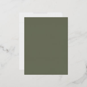 Moss Green Foil Holiday Postcard – Customisable
