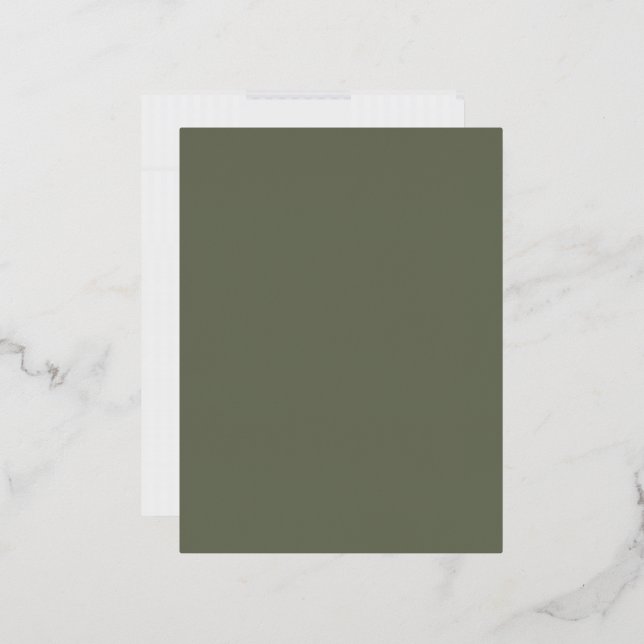 Moss Green Foil Holiday Postcard – Customisable (Envelope)