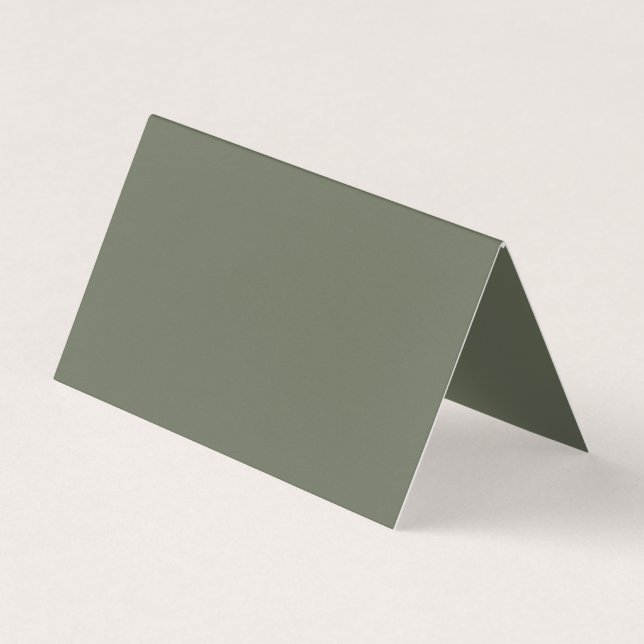 Moss Green Folded Business Card – Customisable (Front)
