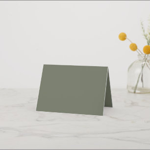 Moss Green Folded Thank You Card – Customizable