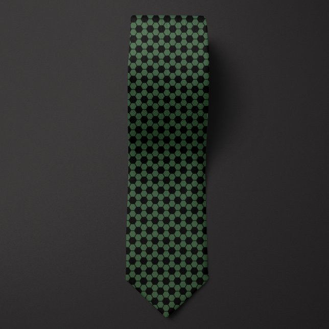 Moss Green Futbol Soccer Ball Pattern Tie (Creator Uploaded)