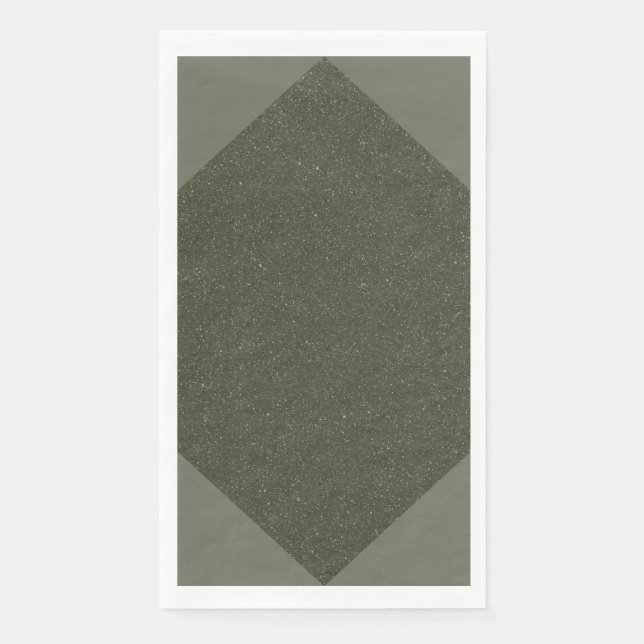 Moss Green Geometric Custom Napkin – Customisable (Front)