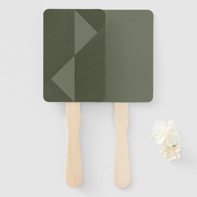 Moss Green Geometric Split Custom Fan (Front and Back)