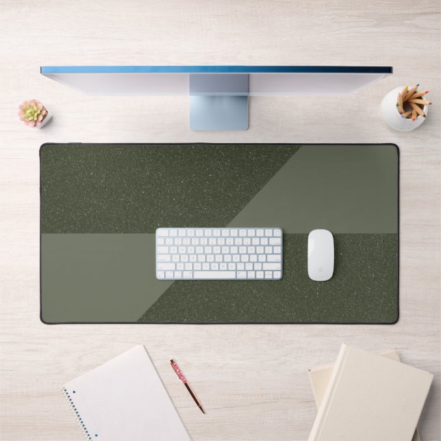 Moss Green Geometric Split Desk Mat – Customisable (Office 1)