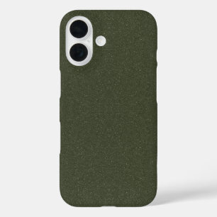 Moss Green Glitter iPhone 16 Case – Customisable