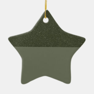 Moss Green Glitter Top Star Ornament – Customise