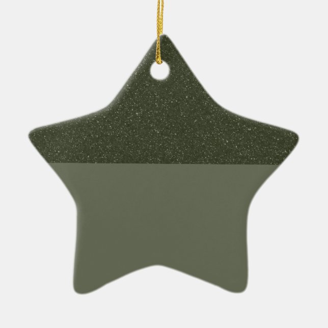 Moss Green Glitter Top Star Ornament – Customise (Front)