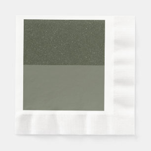 Moss Green Glitter Two-Tone Paper Napkin (Custom)