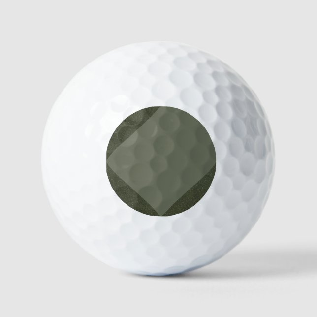 Moss Green Golf Ball with Geometric Art (Front)